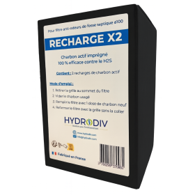 RECHARGE FILTRE ANTI-ODEURS FOSSE SEPTIQUE AU CHARBON ACTIF vue de face