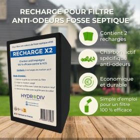 Point forts de la RECHARGE FILTRE ANTI-ODEURS FOSSE SEPTIQUE AU CHARBON ACTIF