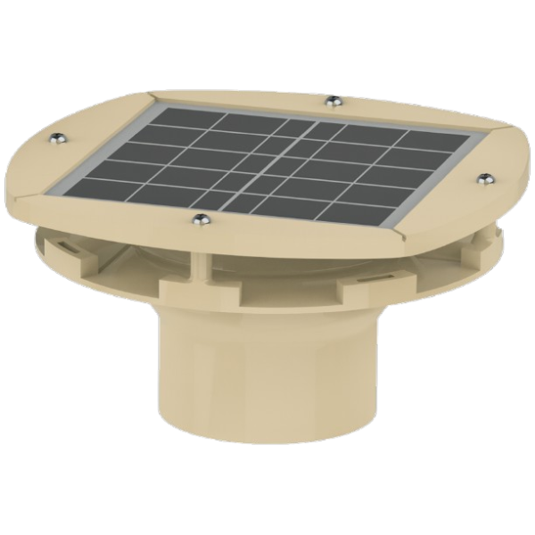 EXTRACTEUR SOLAIRE RECHARGEABLE POUR FOSSE SEPTIQUE coloris sable vue de profil