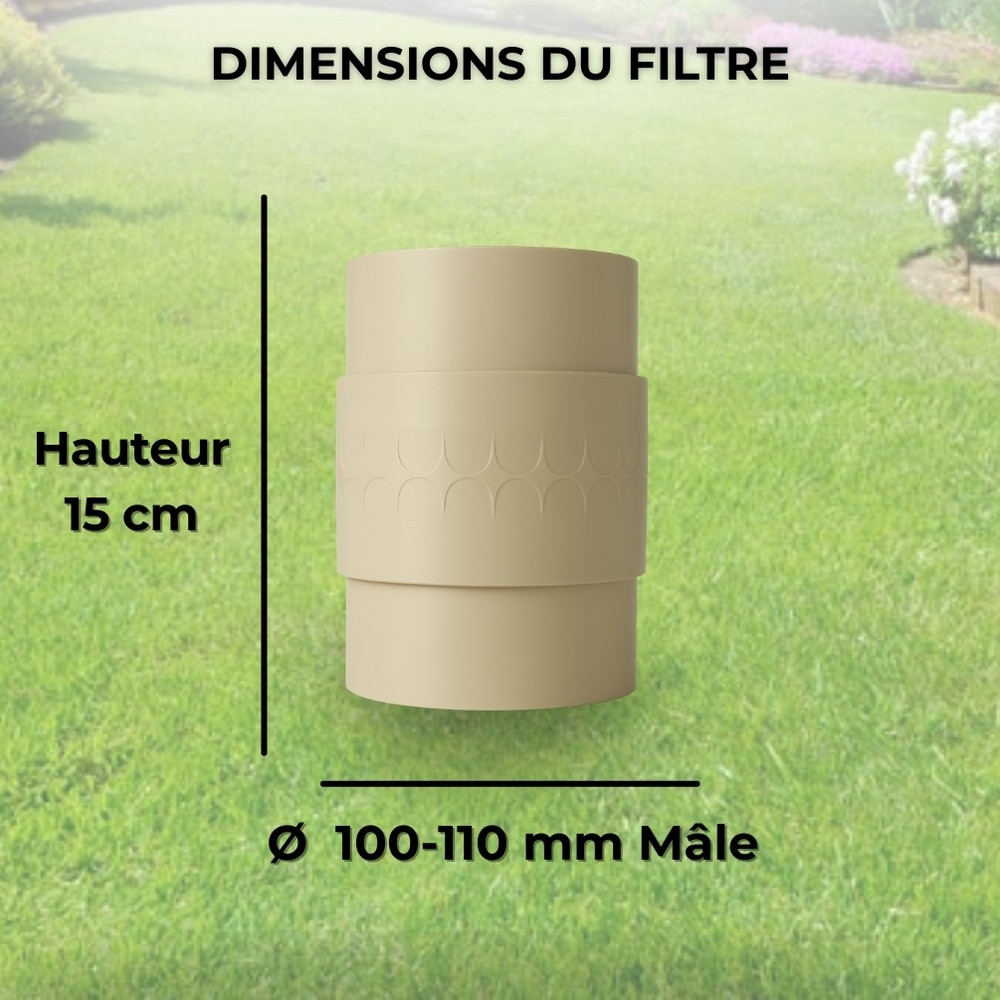 EPUR-100 FILTRE ANTI-ODEURS AU CHARBON ACTIF POUR FOSSE SEPTIQUE , TOUTES EAUX , Ø 100 MM