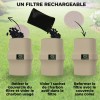 Tutoriel étape par étape pour recharger facilement son filtre anti-odeur avec un sachet de charbon neuf.