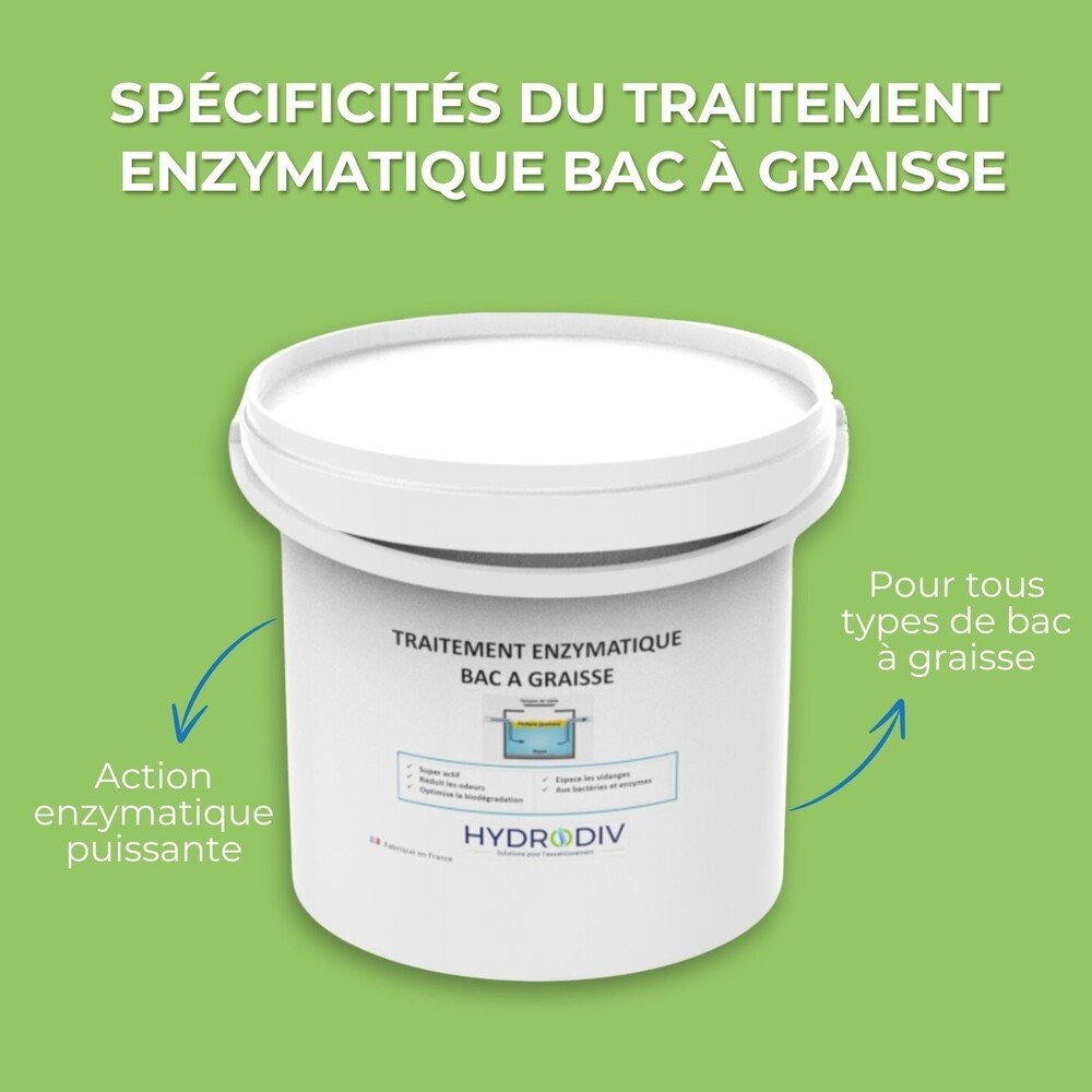 TRAITEMENT BAC A GRAISSE , ASSAINISSEMENT : POUDRE AUX ENZYMES 5 KG