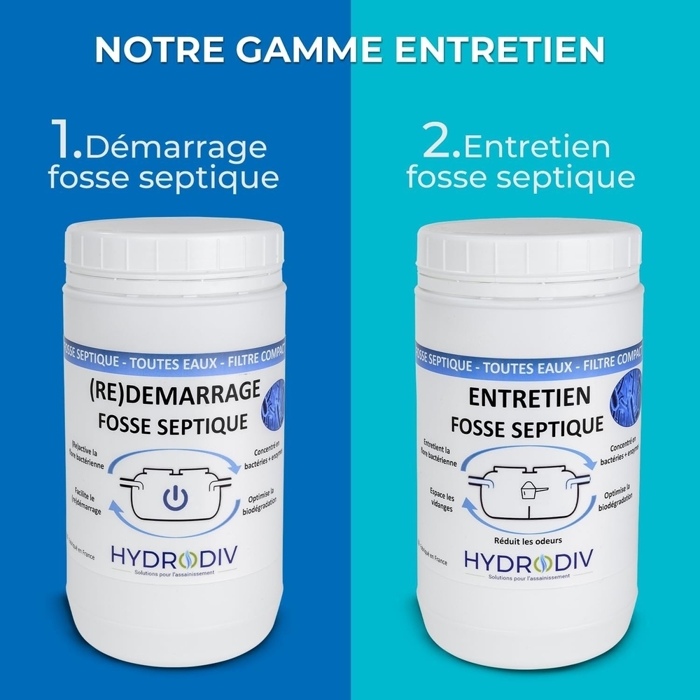 DEMARRAGE REDEMARRAGE FOSSE SEPTIQUE , TOUTES EAUX , FILTRE COMPACT , AUX BACTERIES ET ENZYMES , MONODOSE 1 KG