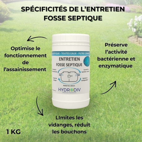 ENTRETIEN 7 MOIS POUR FOSSE SEPTIQUE , AUX BACTERIES ET ENZYMES