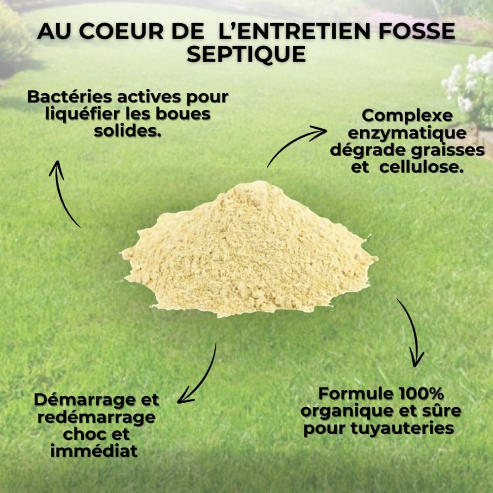 ENTRETIEN 7 MOIS POUR FOSSE SEPTIQUE , AUX BACTERIES ET ENZYMES