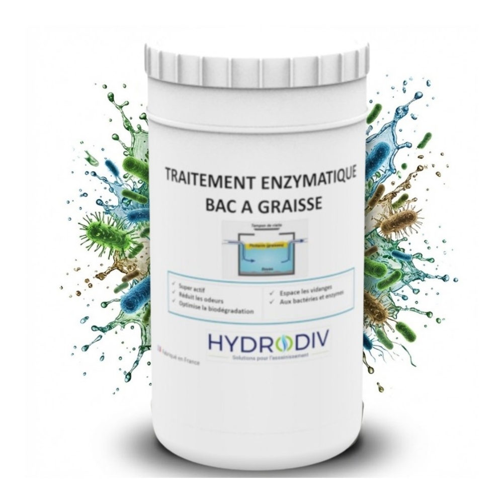 TRAITEMENT BAC À GRAISSE , ASSAINISSEMENT : POUDRE AUX ENZYMES 1 KG