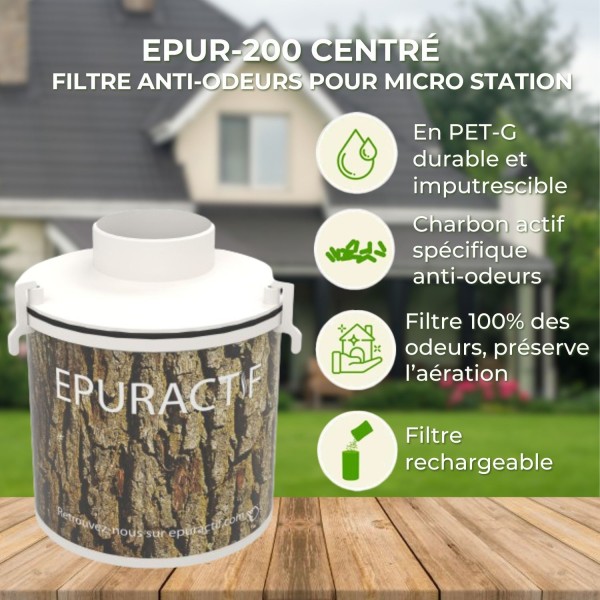 EPUR-200 - Filtre Anti-Odeurs au Charbon Actif jusqu'à 16 EH - HYDRODIV