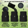 Tutoriel étape par étape pour recharger facilement son filtre anti-odeur avec un sachet de charbon neuf.