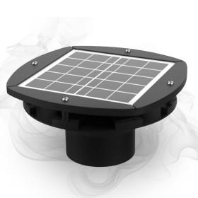 Extracteur solaire HYDRODIV à panneau photovoltaïque pour ventilation secondaire de fosse septique, autonome et silencieux 24h/24.