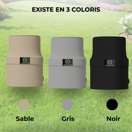 FILTRE ANTI-ODEURS AU CHARBON ACTIF POUR FOSSE SEPTIQUE + MANCHON GRIS