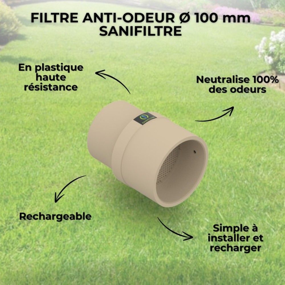 Filtre anti-odeurs à manchon intégré Ø100 HYDRODIV - photo 4