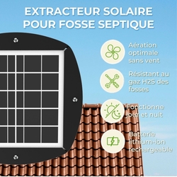 EXTRACTEUR SOLAIRE RECHARGEABLE POUR FOSSE SEPTIQUE