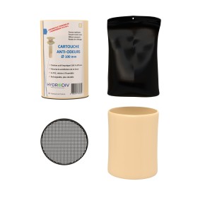 FILTRE ANTI-ODEURS AU CHARBON ACTIF POUR FOSSE SEPTIQUE, TOUTES EAUX, SANIFILTRE Ø 100 MM + MANCHON COLORIS SABLE