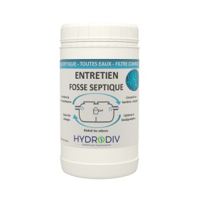 Produit d’entretien pour fosse septique, fosse toutes eaux, filtre compact, aux bactéries et enzymes, traitement biologique