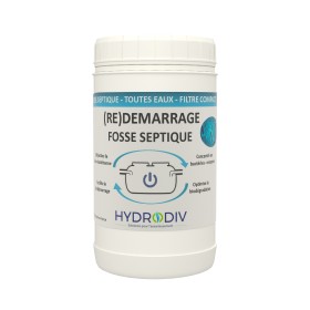 Produit de démarrage redémarrage fosse septique, fosse toutes eaux, filtre compact, aux bactéries et enzymes
