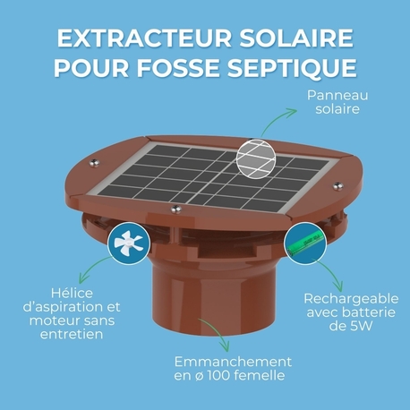 EXTRACTEUR SOLAIRE RECHARGEABLE POUR FOSSE SEPTIQUE