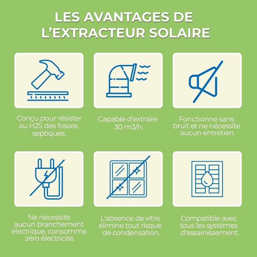 EXTRACTEUR SOLAIRE RECHARGEABLE POUR FOSSE SEPTIQUE