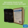 Avantages de la RECHARGE FILTRE ANTI-ODEURS FOSSE SEPTIQUE AU CHARBON ACTIF